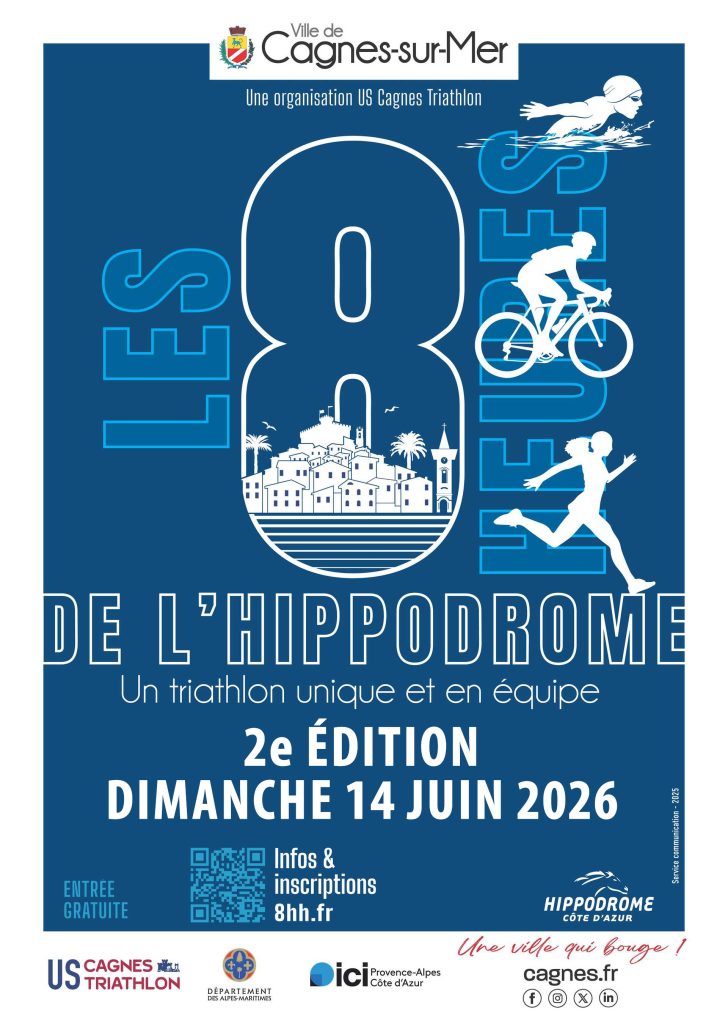 Les 8 heures de l'hippodrome 2026 - 2nde édition - Le dimanche 14 juin 2026 - Triathlon de Cagnes-sur-Mer 2026